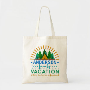 Family Vacation Funny Camping Trip   Custom Name Tote Bag