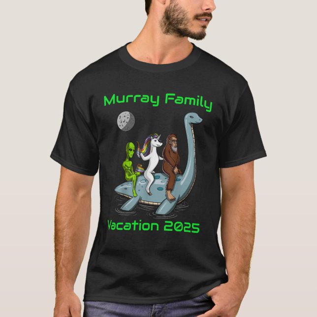 Family Vacation Group Tee Bigfoot Unicorn Alien (Front)