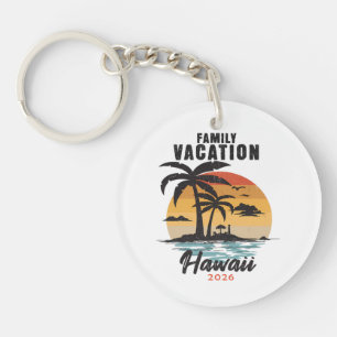 Family Vacation Hawaii 2026 Tropical Key Ring
