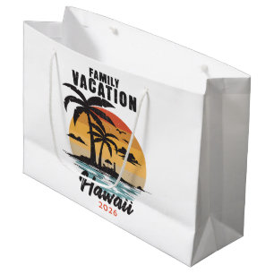 Family Vacation Hawaii 2026 Tropical Large Gift Bag