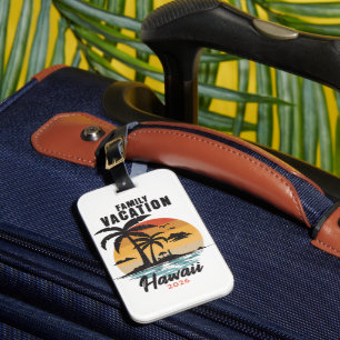 Family Vacation Hawaii 2026 Tropical Luggage Tag