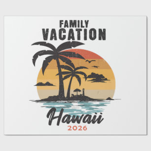 Family Vacation Hawaii 2026 Tropical Wrapping Paper