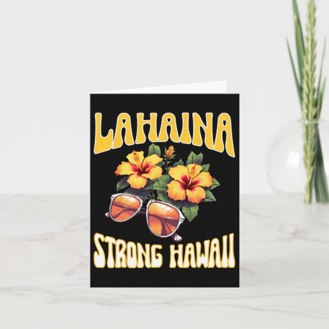 Family Vacation Hawaiian Lahaina Strong Maui Hawai Card (Front)