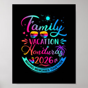Family Vacation Honduras 2026 Palm Tree Gift Poster