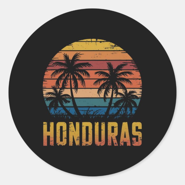 Family Vacation Honduras Souvenirs Honduras Roatan Classic Round Sticker (Front)
