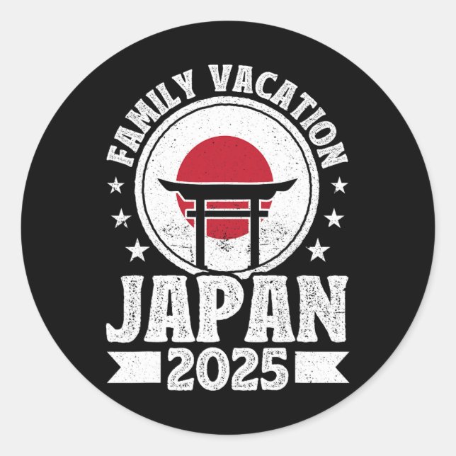 Family Vacation Japan 2025 Beach Summer Vacation  Classic Round Sticker (Front)