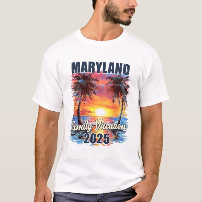 Family Vacation Maryland 2025 Summer Trip Matching T-Shirt (Front)