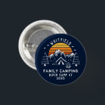 Family Vacation Matching Camping Swag Custom 3 Cm Round Badge<br><div class="desc">Good mood? Just add campfire,  s'mores,  and the rest of the family with a matching outfit. Cute camping theme design you can customise for your next family adventure with a place holder for the site and year. Perfect for family photos while you're out there exploring the jungle or campsite.</div>