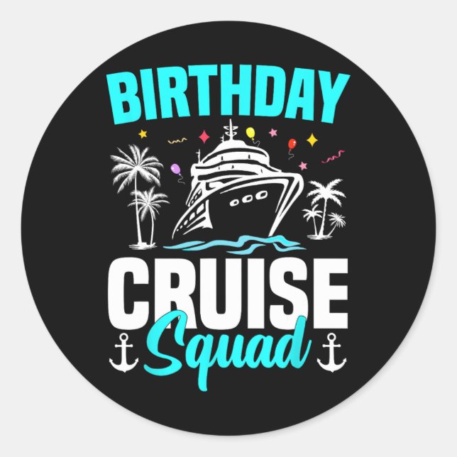 Family Vacation Matching Group Squad Birthday Crui Classic Round Sticker (Front)