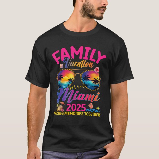 Family Vacation Miami 2025 Family Matching Summer  T-Shirt (Front)
