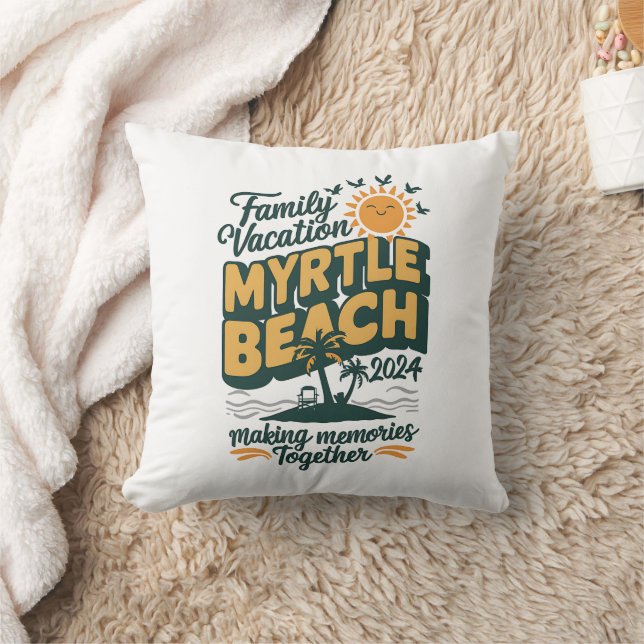 Family Vacation Myrtle Beach 2024 Making Memories  Cushion (Blanket)