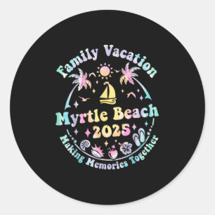 Family Vacation Myrtle Beach 2025 Matching Summer Classic Round Sticker