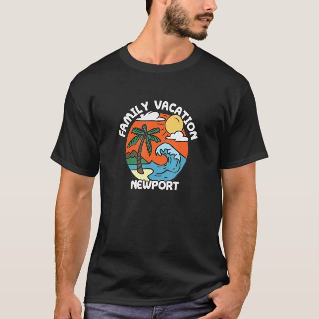 Family Vacation Newport Beach Rhode Island Beach B T-Shirt (Front)