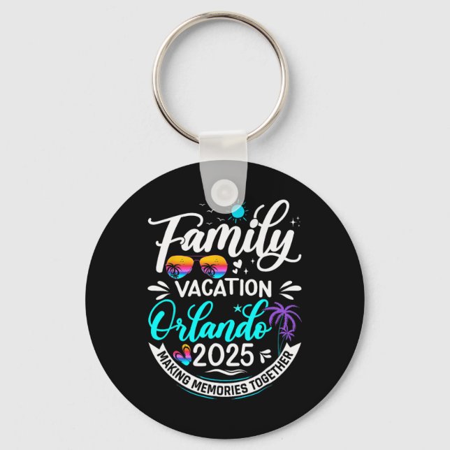 Family Vacation Orlando 2025 Beach Summer Vacation Key Ring (Front)
