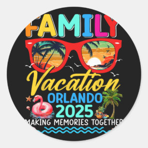 Family Vacation Orlando 2025 Summer Matching Group Classic Round Sticker