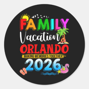 Family Vacation Orlando 2026 Matching Group Summer Classic Round Sticker
