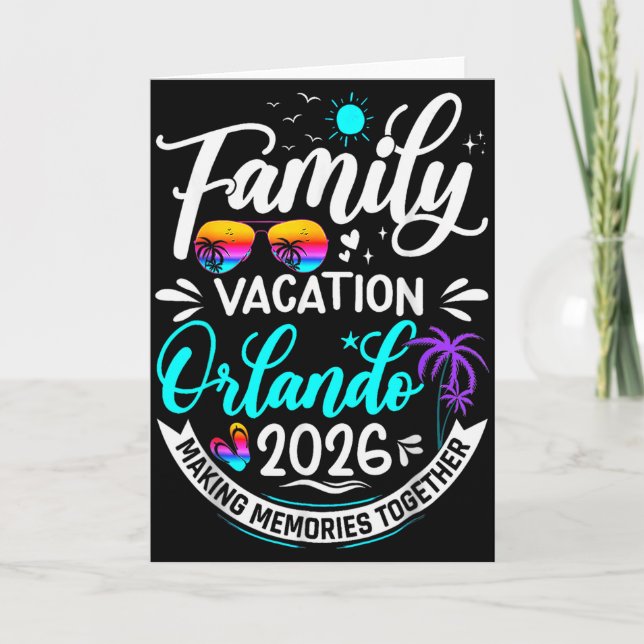 Family Vacation Orlando 2026 Matching Summer Vacat Card (Front)