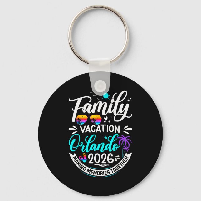 Family Vacation Orlando 2026 Matching Summer Vacat Key Ring (Front)