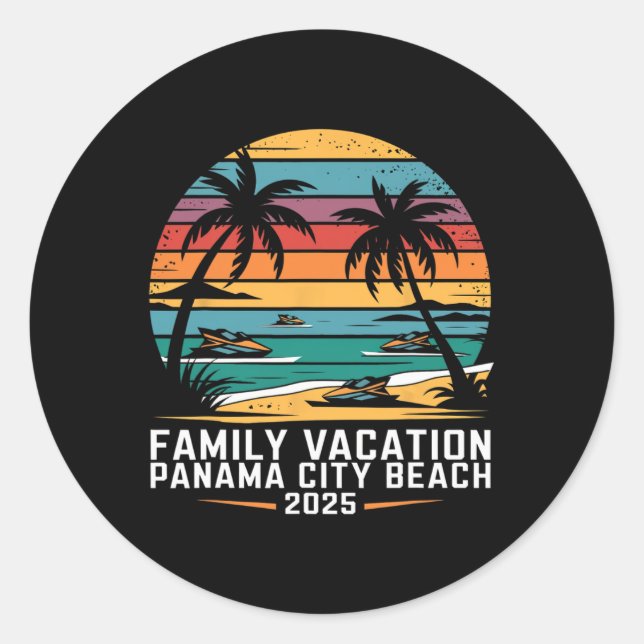 Family Vacation Panama Beach Trip 2025 Panama City Classic Round Sticker (Front)