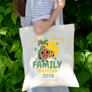 Family vacation personalised name matching  tote bag