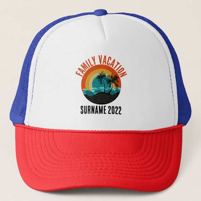FAMILY VACATION PERSONALIZED  TRUCKER HAT (Front)