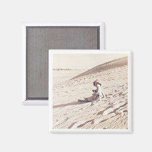 Family Vacation Photo Sepia Timeless Keepsake Kids Magnet
