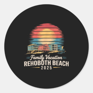Family Vacation Rehoboth Beach 2025 Coastal Family Classic Round Sticker