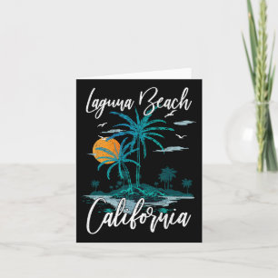 Family Vacation Retro Sunset California Laguna Bea Card