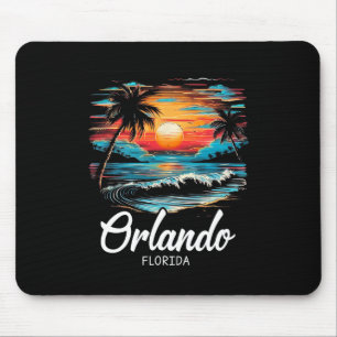 Family Vacation Retro Sunset Florida Orlando Mouse Mat