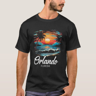 Family Vacation Retro Sunset Florida Orlando Shirt