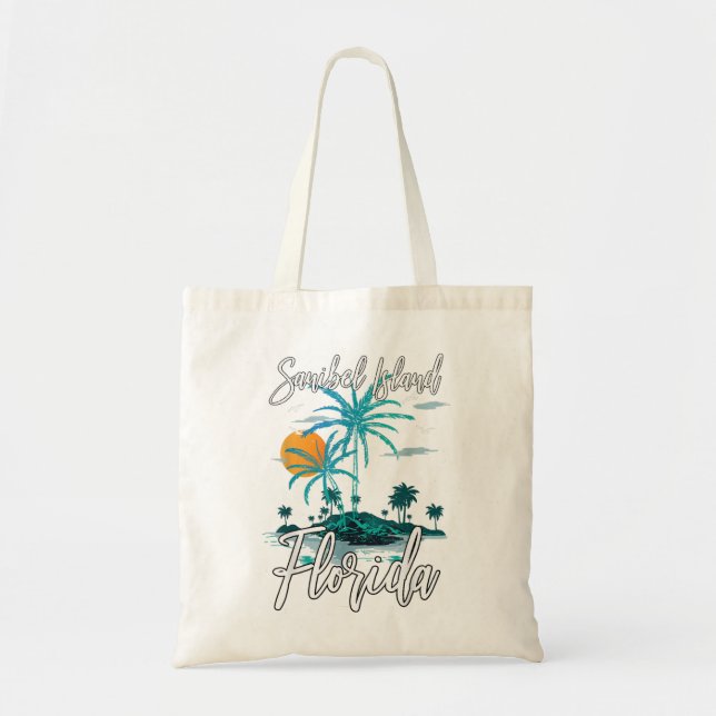 Family Vacation Retro Sunset Florida Sanibel Islan Tote Bag (Front)
