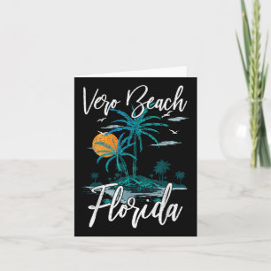Family Vacation Retro Sunset Florida Vero Beach  Card