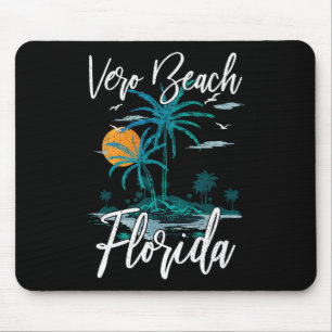 Family Vacation Retro Sunset Florida Vero Beach  Mouse Mat