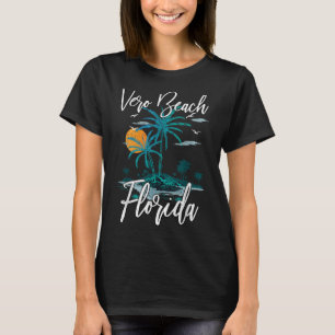 Family Vacation Retro Sunset Florida Vero Beach T-Shirt