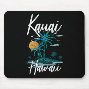 Family Vacation Retro Sunset Hawaii Kauai Mouse Mat