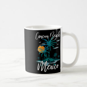 Family Vacation Retro Sunset Mexico Cancun Beach Coffee Mug