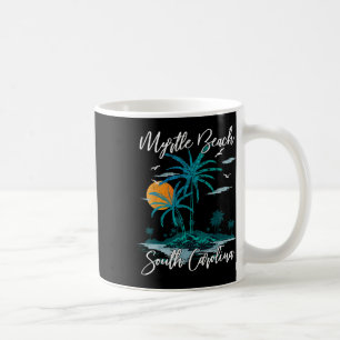 Family Vacation Retro Sunset South Carolina Myrtle Coffee Mug