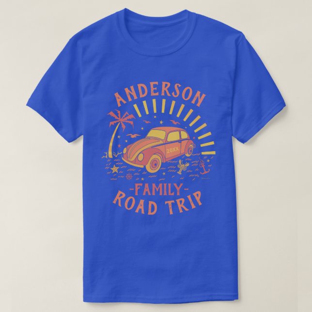 Family Vacation Road Trip Car | Personalised V1 T-Shirt (Design Front)