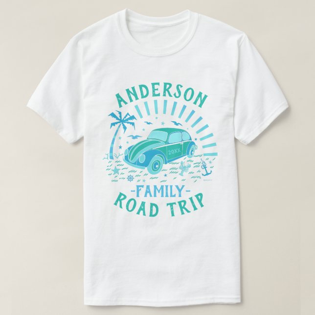 Family Vacation Road Trip Car | Personalised V2 T-Shirt (Design Front)