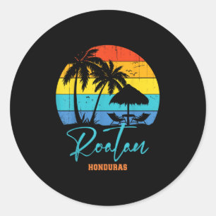 Family Vacation Roatan Honduras Beach Vacation Mat Classic Round Sticker