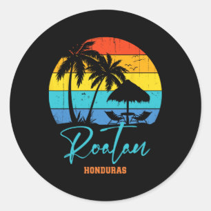 Family Vacation Roatan Honduras Beach Vacation Mat Classic Round Sticker