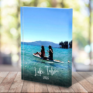 Family Vacation Script Typography Custom Keepsake Photo Block