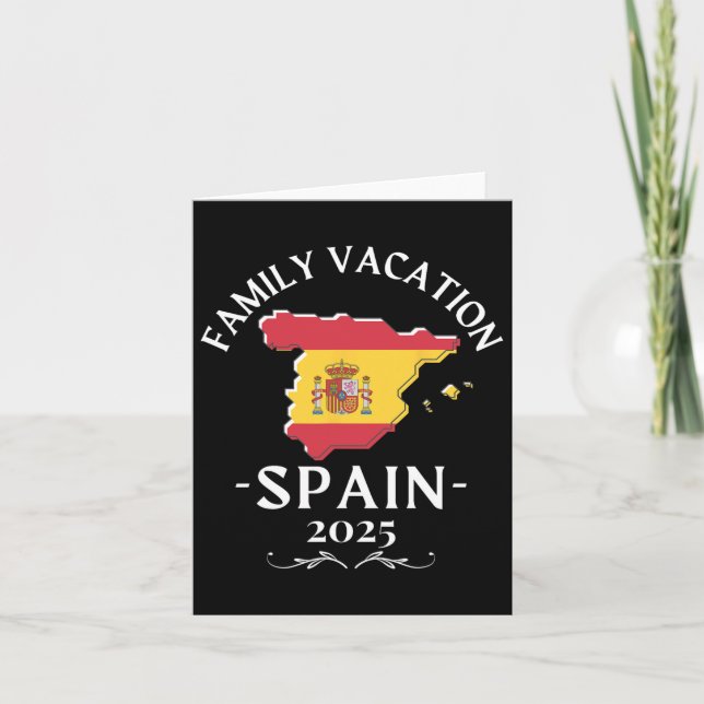 Family Vacation Spain 2025 Traveller  Card (Front)