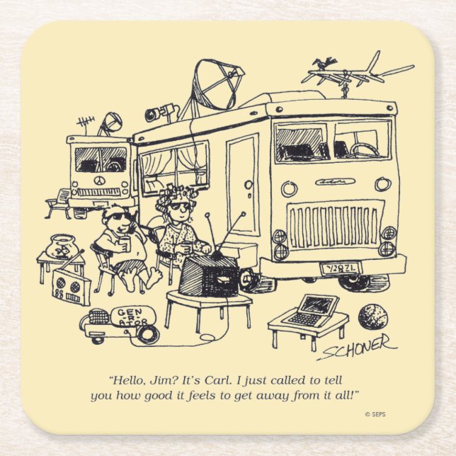 Family Vacation Square Paper Coaster (Front)