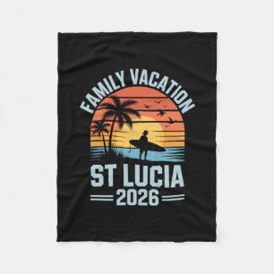 Family Vacation St Lucia 2026 Fleece Blanket