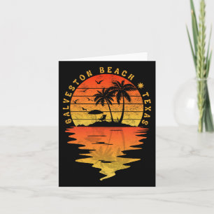 Family Vacation Tees Texas Galveston Beach Vintage Card