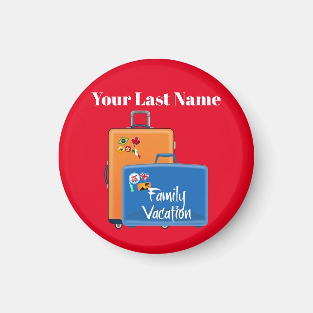 Family Vacation Template, Customisable Magnet (Front)