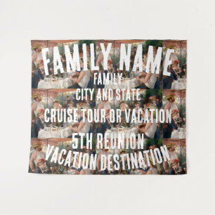 Family Vacation Tour Cruise Ship Group Backdrop Tapestry