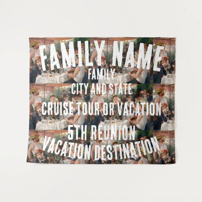 Family Vacation Tour Cruise Ship Group Backdrop Tapestry (Front (Horizontal))