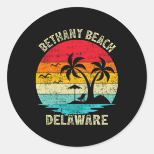 Family Vacation Vintage Retro Delaware Bethany Bea Classic Round Sticker